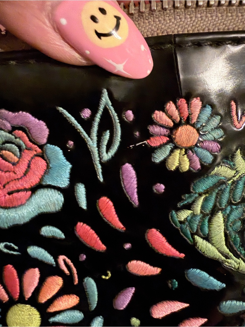 Consuela Rita Downtown Black Floral Embroidered Crossbody - Picture 5 of 6